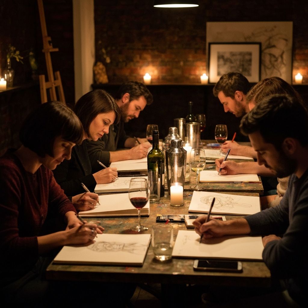 Sesión de Drink and Draw en Colectivo Umbra Gracia